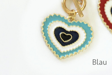 Herz Halskette Charm gold / Geschenk für sie / vergoldete Panzerkette Emaille / Trend Schmuck / Freundin Geschenk / Emaille Kette Herz