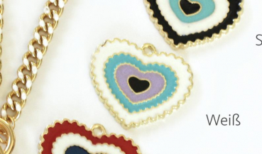 Herz Halskette Charm gold / Geschenk für sie / vergoldete Panzerkette Emaille / Trend Schmuck / Freundin Geschenk / Emaille Kette Herz