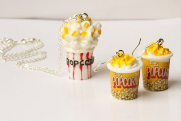 Popcorn Halskette / Geschenk für sie / Kino Kette / Amerikanisches Popcorn Schmuck / Geburtstag Geschenk / Partyschmuck / außergewöhnlich