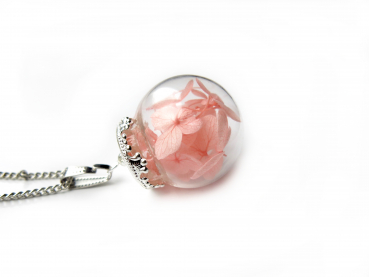 Kette - Echte Hortensien - rose - Blüte - Blume