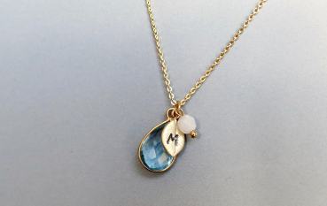 Persönliche Kette Topas, 925 Sterling vergoldet