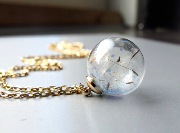 Kette - Glitzer mit Pusteblume