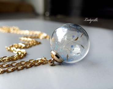 Kette - Glitzer mit Pusteblume
