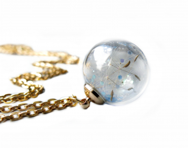 Kette - Glitzer mit Pusteblume