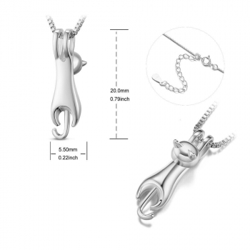 Katze Halskette Sterlingsilber Initial Gravur Geschenk Freundin Frauen