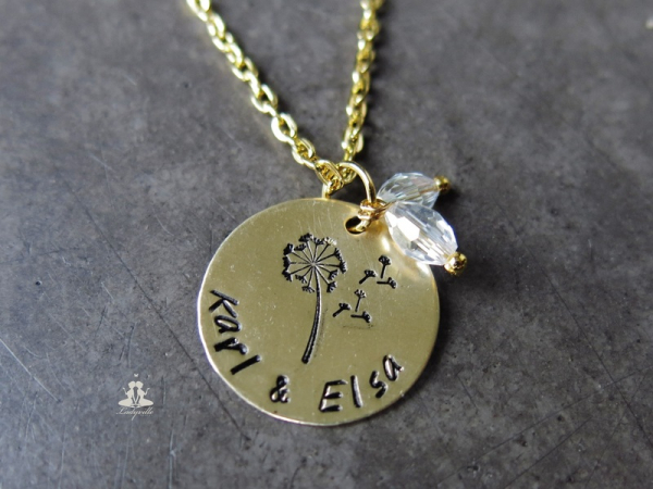 Handgestempelt - Pusteblume mit Wunschname