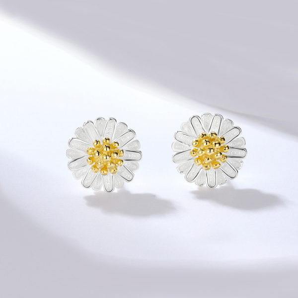 Ohrstecker Gänseblümchen - 925 Sterling Silber