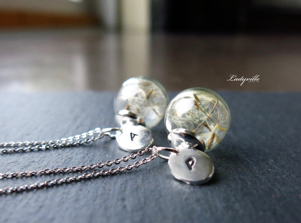 Sterlingsilber Freundin Pusteblumen Kette im Set