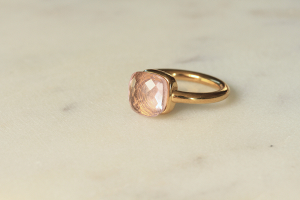 Ring Morganit hydro: vergoldeter Stapelring