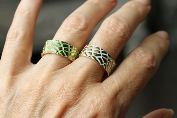 Vintage Ring Patina Kroko / Geschenk für Sie / Reptilien Schmuck / abstract Ring / Statement ring / Retro Schmuck / Upcycling Ring