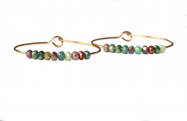 Creolen rosegold Perlen Edelstahl ein handgefertigtes Ohrringpaar mit Perlen als minimalistisches Geschenk für Sie