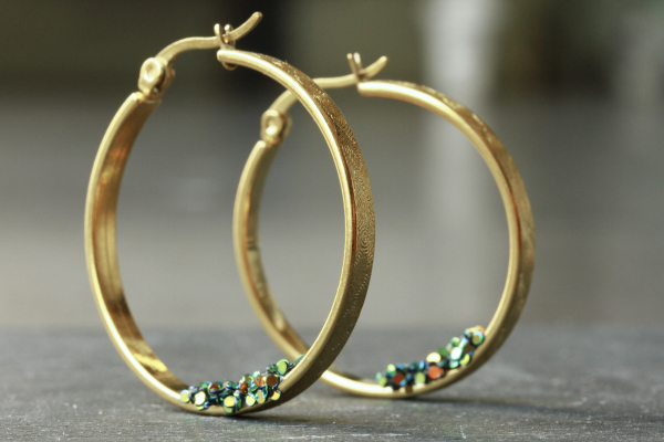 Creole vergoldet Boho Glitzerflakes aus Edelstahl als funkelndes Geschenk für sie