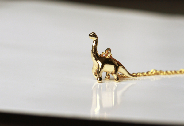 Kette Dinosaurier Sterlingsilber Gold Tierschmuck tierisches minimalistisches Geschenk für sie Frauen Schwester Freundin Mutter