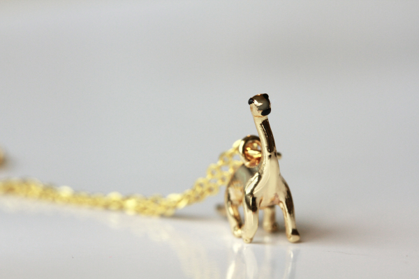 Kette Dinosaurier Sterlingsilber Gold Tierschmuck tierisches minimalistisches Geschenk für sie Frauen Schwester Freundin Mutter