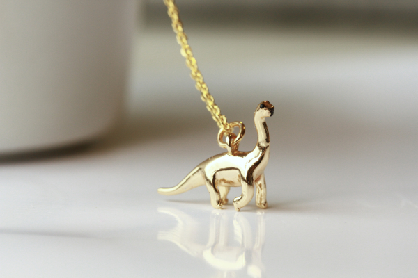Kette Dinosaurier Sterlingsilber Gold Tierschmuck tierisches minimalistisches Geschenk für sie Frauen Schwester Freundin Mutter