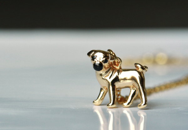 Halskette Mops vergoldet SterlingSilber Kette