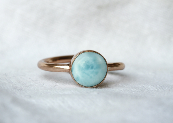 Ring Larimar rosegold SterlingSilber Edelsteinring Geburtsstein Schütze