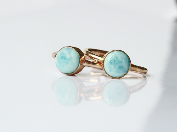 Ring Larimar rosegold SterlingSilber Edelsteinring Geburtsstein Schütze