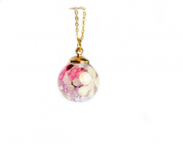 Schmuckset Ladyville echte Blüten Hochzeitsschmuck individueller Schmuck Geschenk 925 Sterling Silber Gold