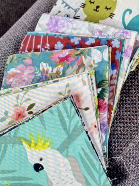 Adventskalender Handarbeit Nähen Filzen Quilten 2025 mit Stoffe Knöpfen Spitze Borten