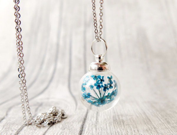 Schmuckset Ladyville echte Blüten Hochzeitsschmuck individueller Schmuck Geschenk Dillblüte Dill