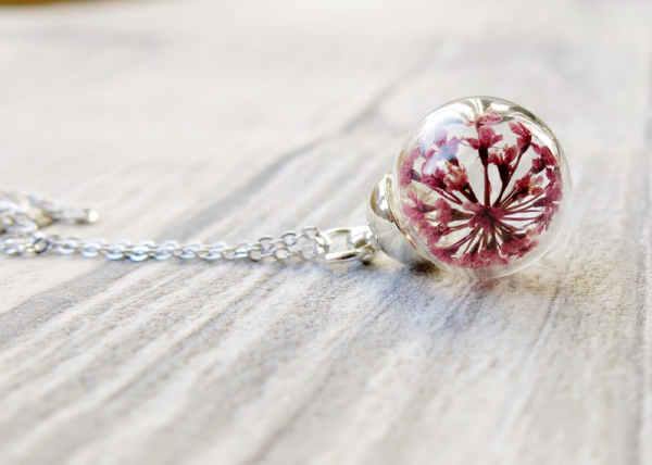 Schmuckset Ladyville echte Blüten Hochzeitsschmuck individueller Schmuck Geschenk Dillblüte Dill