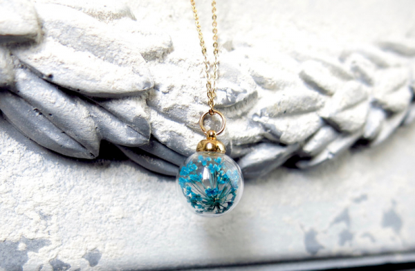 Schmuckset Ladyville echte Blüten Hochzeitsschmuck individueller Schmuck Geschenk 925 Sterling Silber Gold