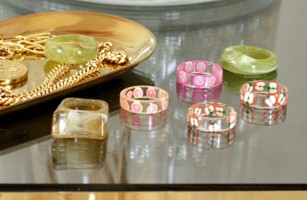 Block Ring Resin / Gießharz Ring / Geschenk für Sie / Statement Ring / verspielter Schmuck / Kunststoff ring / bunter Schmuck / Acryl Ring