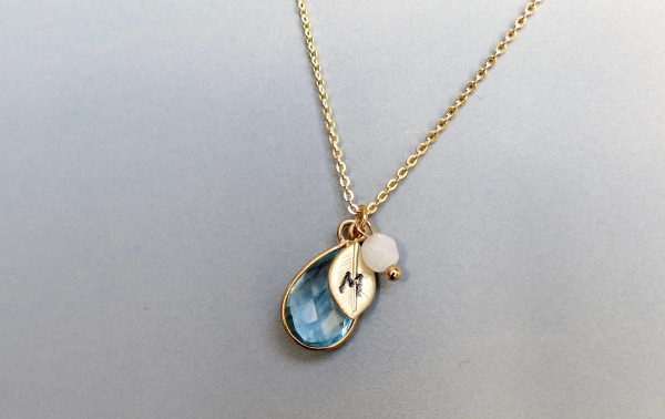 Persönliche Kette Topas, 925 Sterling vergoldet