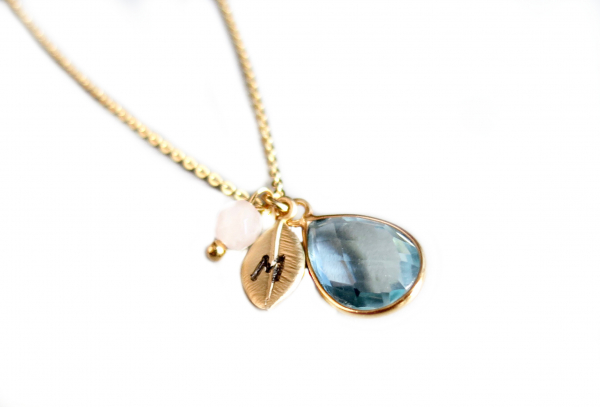 Persönliche Kette Topas, 925 Sterling vergoldet