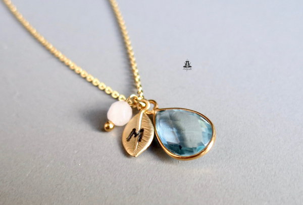 Persönliche Kette Topas, 925 Sterling vergoldet