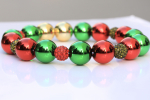 Weihnachten Perlenkette für Hunde als Luxusvariante: Elastische Halskette in rot grün gold