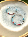 Miyuki Creolen Glasperlen türkis ein handgefertigtes Ohrringpaar mit Perlen