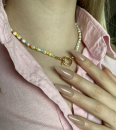 Kette Perlenkette Süßwasserperlen bunt gold Geschenk Frauen Schwester Teenager
