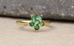 Blüte Ring Smaragd hydro vergoldet als funkelndes und romantisches Geschenk für sie