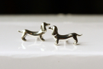 Silber Ohrstecker Dackel aus 925 Sterling das perfekte Geschenk für sie als minimalistische Ohrringe mit Hund