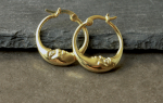 Creolen Mond vergoldete Ohrringe mit Halbmond und Zirkonia als himmlisches Geschenk für sie