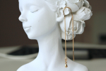 Drop Ohrringe Durchziehohrringe minimalistischer echt vergoldeter Schmuck Geschenk für Sie Frau beste Freundin Schwester Mutter