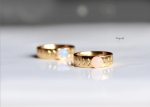 Band Ring goldfarben - Mondphasenring mit Halbmond und Vollmond aus Rosenquarz oder Labradorit