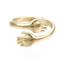 Freundschaft Ring Hände Gold / größenverstellbarer Ring echt vergoldet / Geschenk für sie / beste Freunde Schmuck / Umarmung Ring